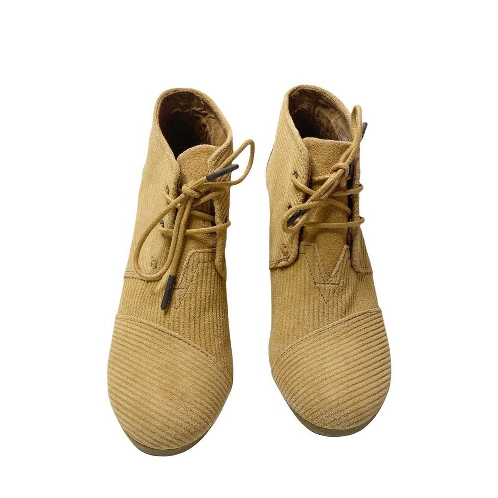 Toms Desert Wedge Womens Size 7 Tan Camel Suede Ankle Booties - Picture 5 of 9
